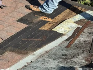 Aging composition shingle roof in Cupertino, CA before replacement by Home Pro Roofing and Solar